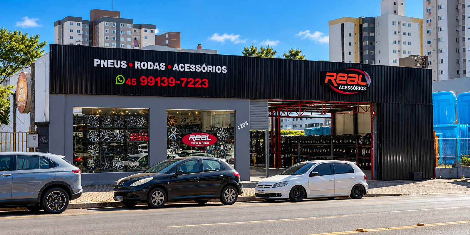 Fachada da Real Pneus e Rodas